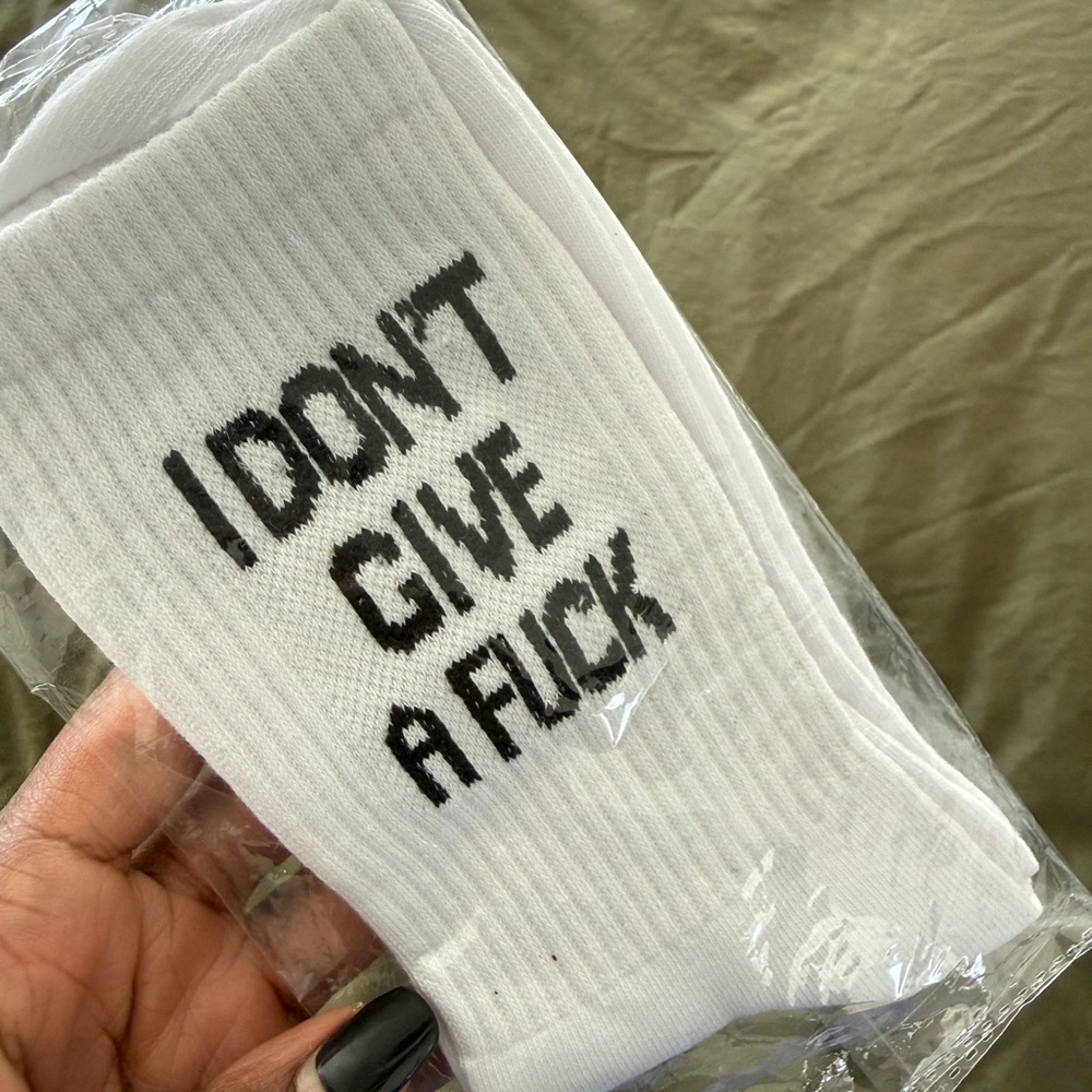 White Graphic Socks